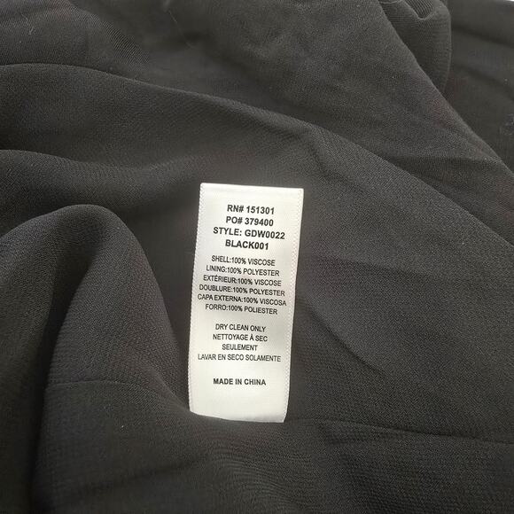 Good American Dress Womens 4 Black Satin Halter Midi Ruffle Evening Party Date - Picture 8 of 10